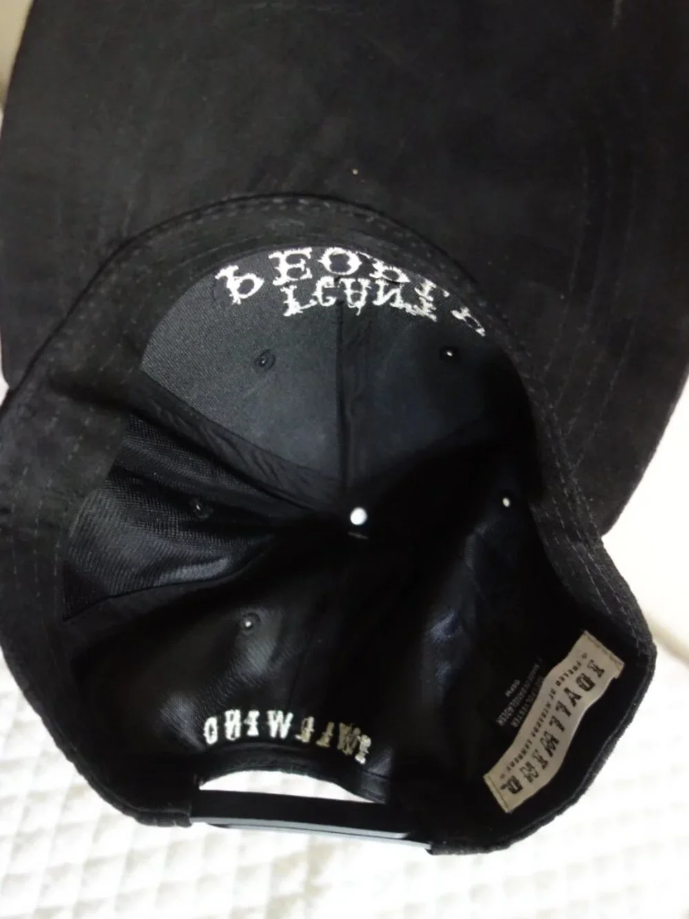 NWT IDYLLWIND Faux Suede Black Adjustable Cap “I Can’t People Today” - Picture 4 of 5